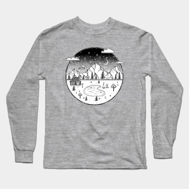 Pacific Northwest Under The Stars Long Sleeve T-Shirt by happysquatch